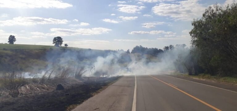 Incêndios às margens das rodovias caem 61%, mas estiagem mantém risco elevado