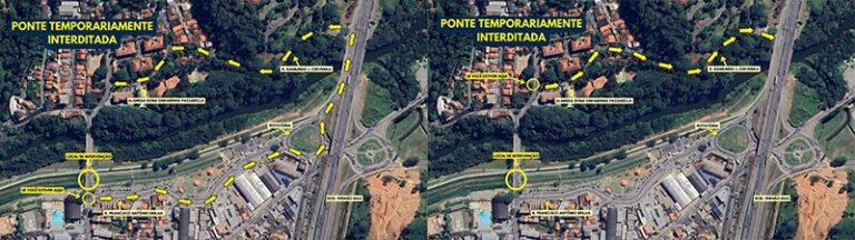 Ponte  de acesso à Caceia e Chácara Arantes ficará interditada durante 1 mês