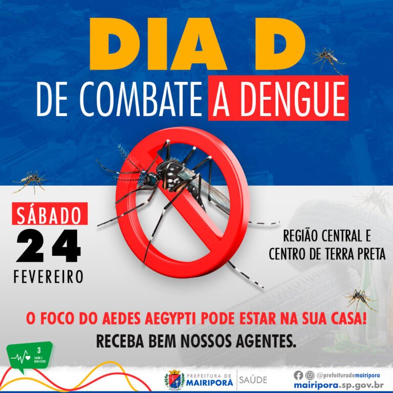 ‘Dia D’ de combate à dengue será neste sábado